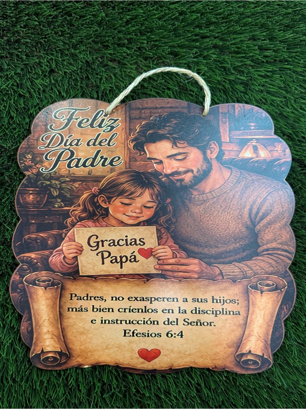 Feliz Día del Padre Gracias Papá Wall Plaque - Brown
